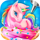 Rainbow Unicorn Ice Cream Food أيقونة