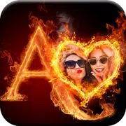 MY NAME TEXT FIRE PHOTO FRAME