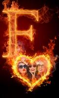 FIRE TEXT PHOTO FRAME الملصق