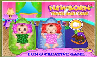 Newborn Twins Baby Care Affiche