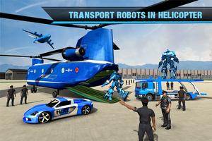 Juego policial Transform Robot Car Transport Poster