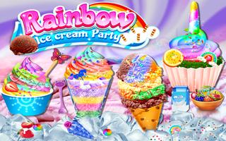 Rainbow Ice Cream Party Affiche