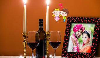 Couple Candlelight Photo Frame Affiche