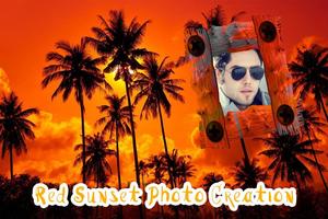 Red Sunset Photo Creation постер