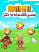 Animal card match game plakat