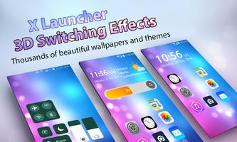 Phone x launcher: With OS11 Theme & Control Center Affiche