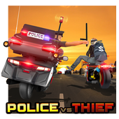 Police vs Thief MotoAttack Zeichen