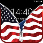 USA Flag Zipper Lock Screens ikona