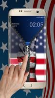 USA Flag Zipper Lock Screens screenshot 1
