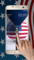 USA Flag Zipper Lock Screens 截图 2