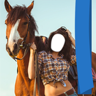 vrouw met paard foto-icoon
