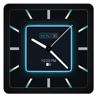 Blue Carbon Analog Watch Face icône