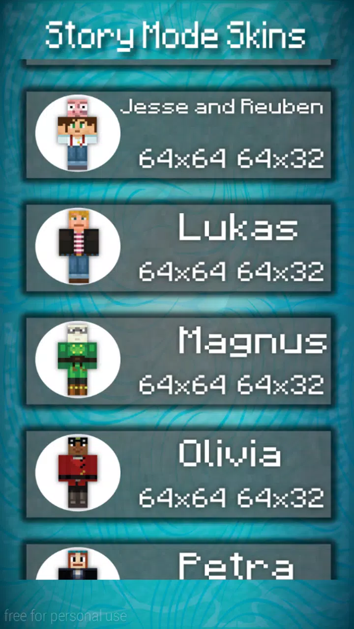 Download Skins for Minecraft: Story Mode