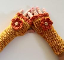 Crochet Fingerless Gloves Affiche