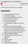 برنامه‌نما Crockpot Lasagna Recipes عکس از صفحه