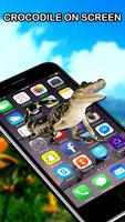 Crocodile on screen - Walking in Phone Affiche