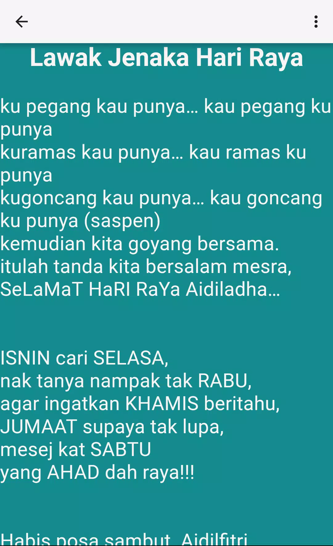 pantun hari raya lawak