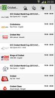 Cricket TV schedule Affiche