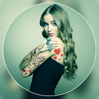 Couleur tatouage sur photo icône