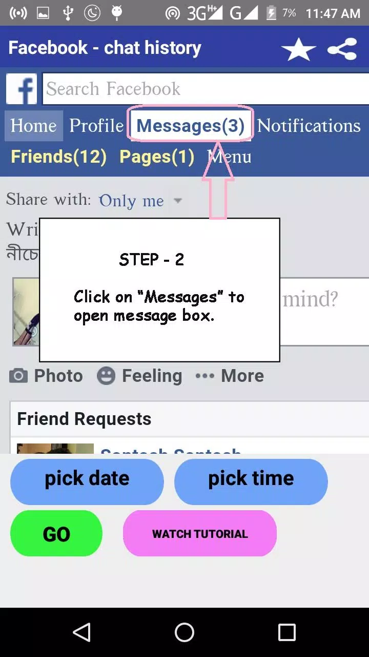 Facebook chat go to date
