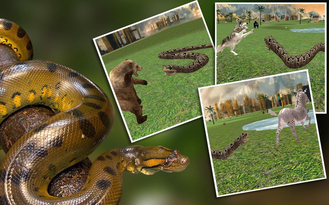 Wild Anaconda Snake Attack Sim اسکرین شاٹ 5.