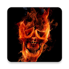 Scary Skull Fire 3D Wallpaper icône