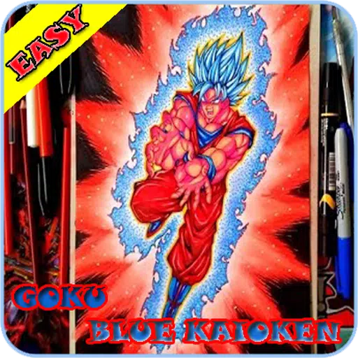 Drawing Goku Super Saiyan Blue kaioken x10 