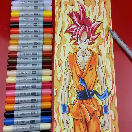 Não sei desenhar muito mais ta ai,Goku Ssj God