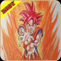 How To Draw Goku Super Saiyan God Affiche