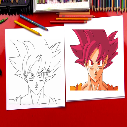 goku super saiyan god drawings easy