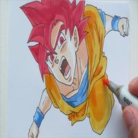 How To Draw Goku Super Saiyan God capture d'écran 3