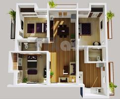 3D Design for 3 Bedroom Affiche