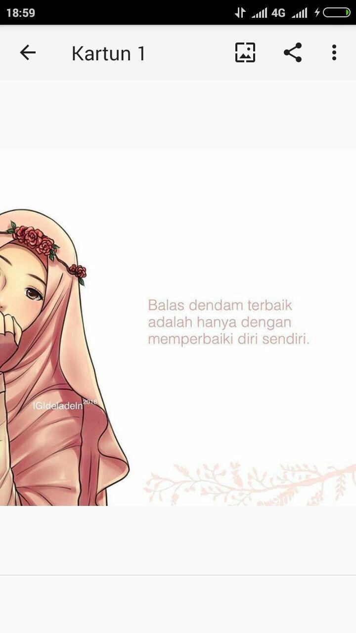 Gambar kartun muslimah sendiri