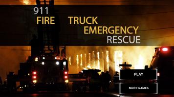 911 Fire Brigade Truck Poster