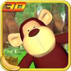 Jungle Monkey Fruit 3D Games ícone