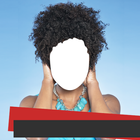 Afro penteado foto montagem ícone