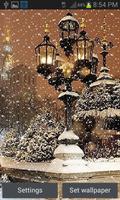 Night Snowy Lamps LWP Affiche