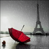 Rainy Red Umbrella LWP icono