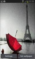 Rainy Red Umbrella LWP Affiche