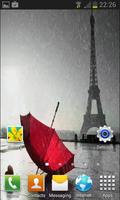 Rainy Red Umbrella LWP capture d'écran 1