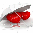 Red Hearts In Rain LWP icon