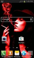 Red Smoke Girl LWP imagem de tela 2