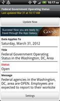 Federal Gov't Operating Status screenshot 1
