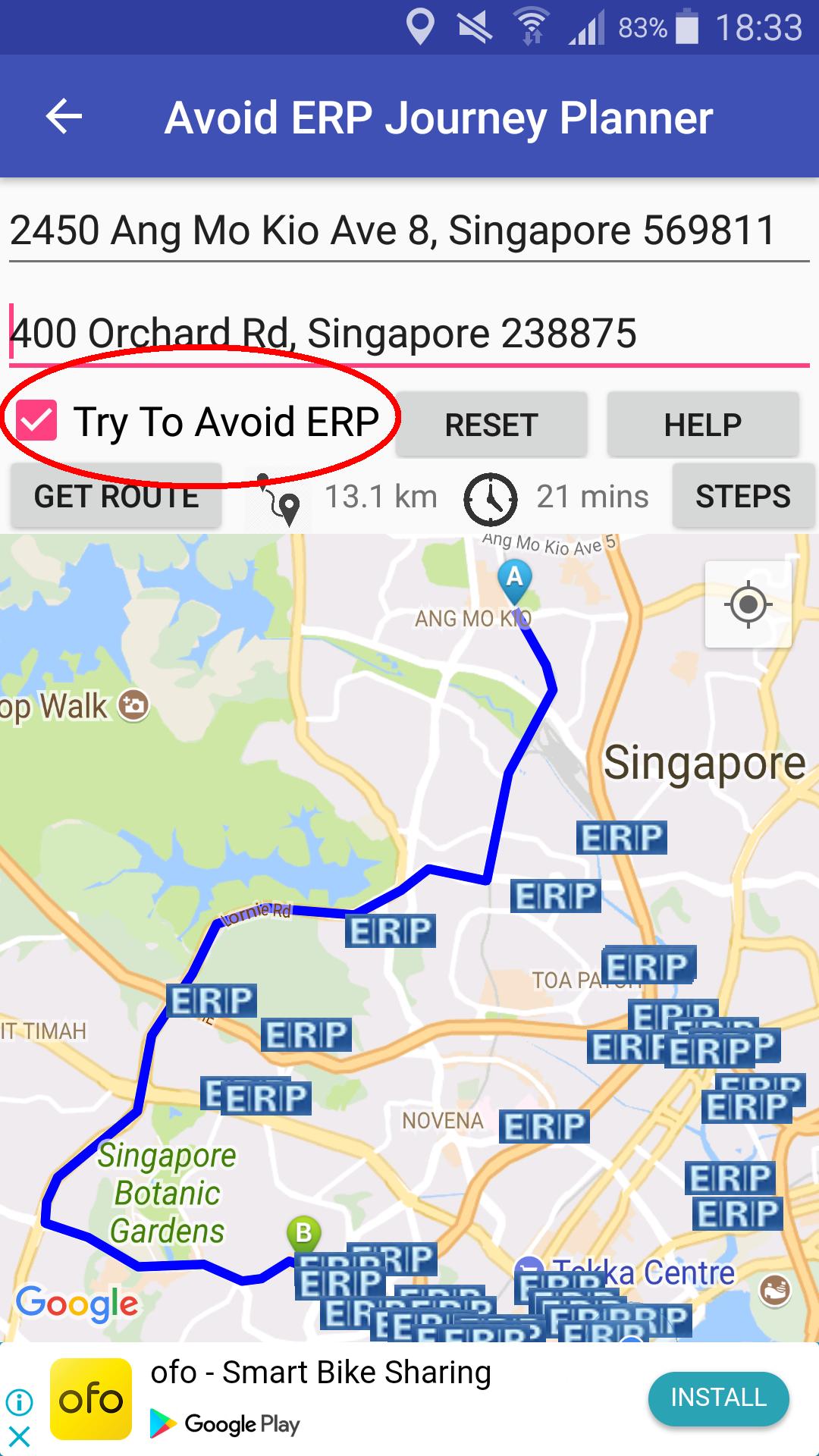 Singapore EPR. Journey planning