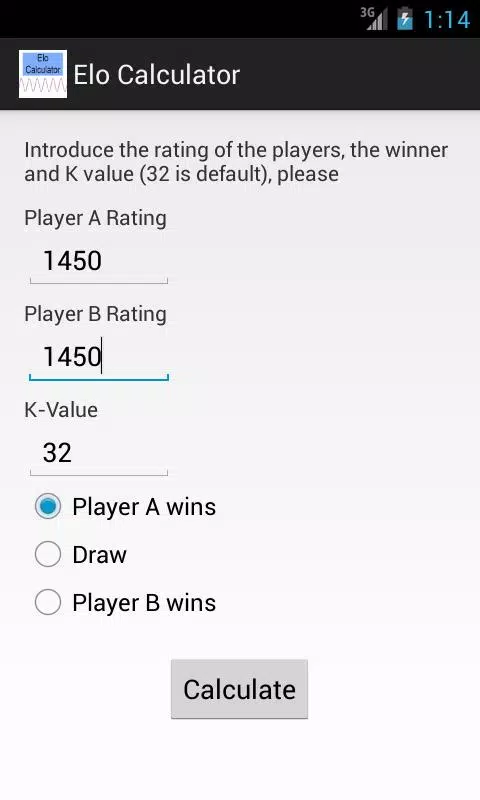 Elo Calculator  Elo Rating Calculator