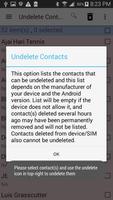 Undelete and Backup Contacts اسکرین شاٹ 2