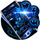 APK Dark Blue Neon Tech Theme