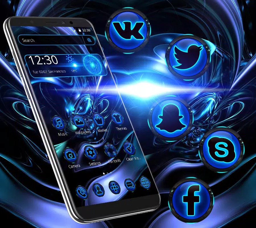 Dark Blue Neon Tech Theme APK for Android Download Dark Blue Neon Tech Theme APK for Android Download