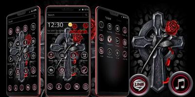 Dark Black Jesus Cross Theme syot layar 3