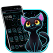 Dark Night Neon Cat Theme